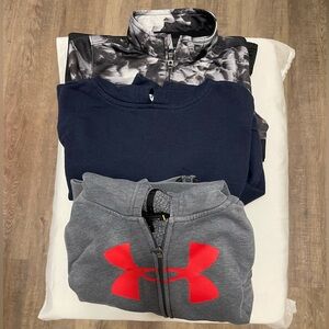 Three size 5 zip up jackets and sweat shirts